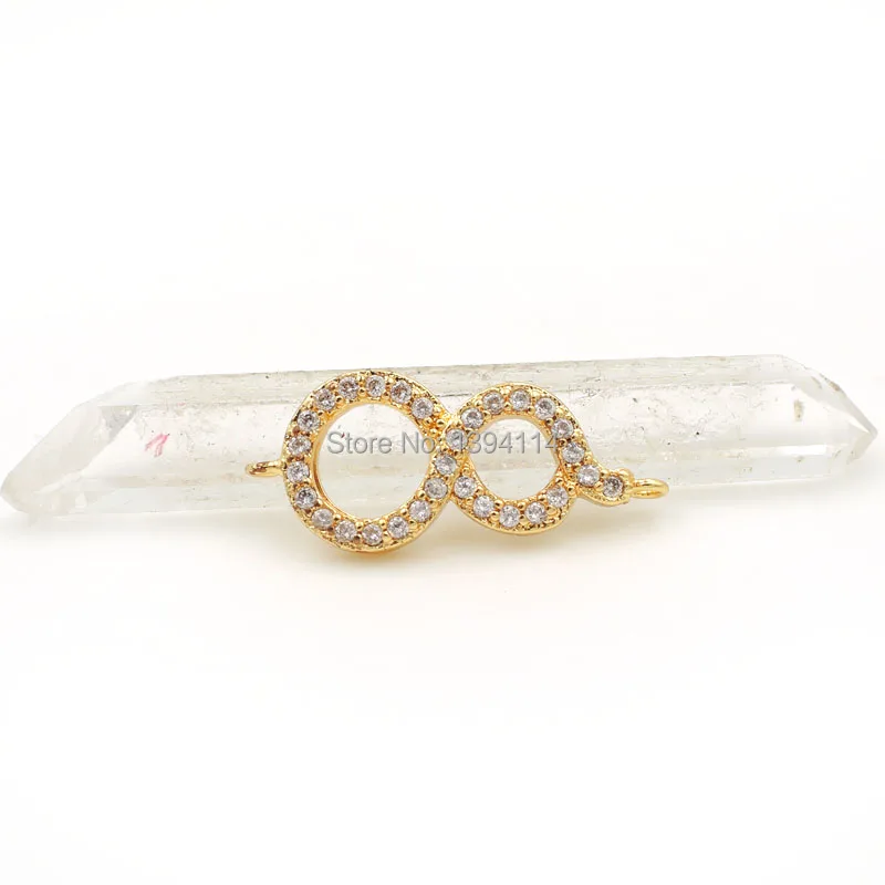 21*9*2 мм Micro Pave Clear CZ восемь шармов разъем подходит для мужчин и женщин, делая браслеты ювелирные изделия