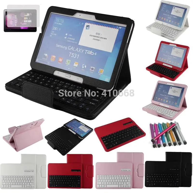 Funda protectora para teclado de tableta Galaxy Tab 4, cubierta con soporte para teclado, Bluetooth, Stylus y película 10,1 pulgadas, T530|tablet keyboard case|for samsung galaxy tabkeyboard case - AliExpress
