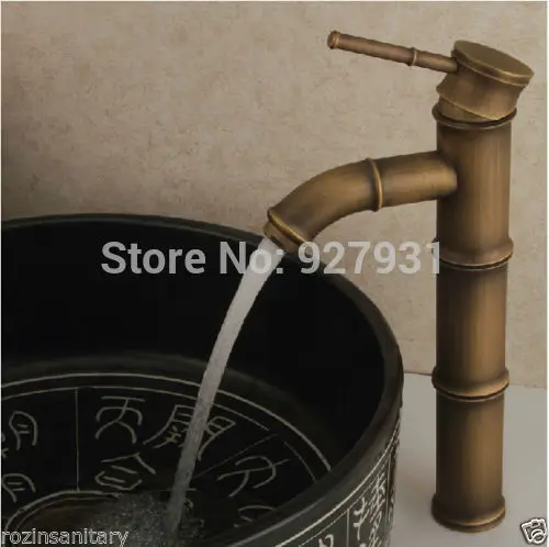 New Arrive Bamboo Shape Single Handle Bathroom Basin Mixer Faucet Retro Style Deck Mounted Basin Faucet