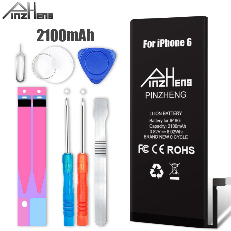 PINZHENG оригинальный 2100mAh аккумулятор мобильного телефона для iPhone 6 батарея