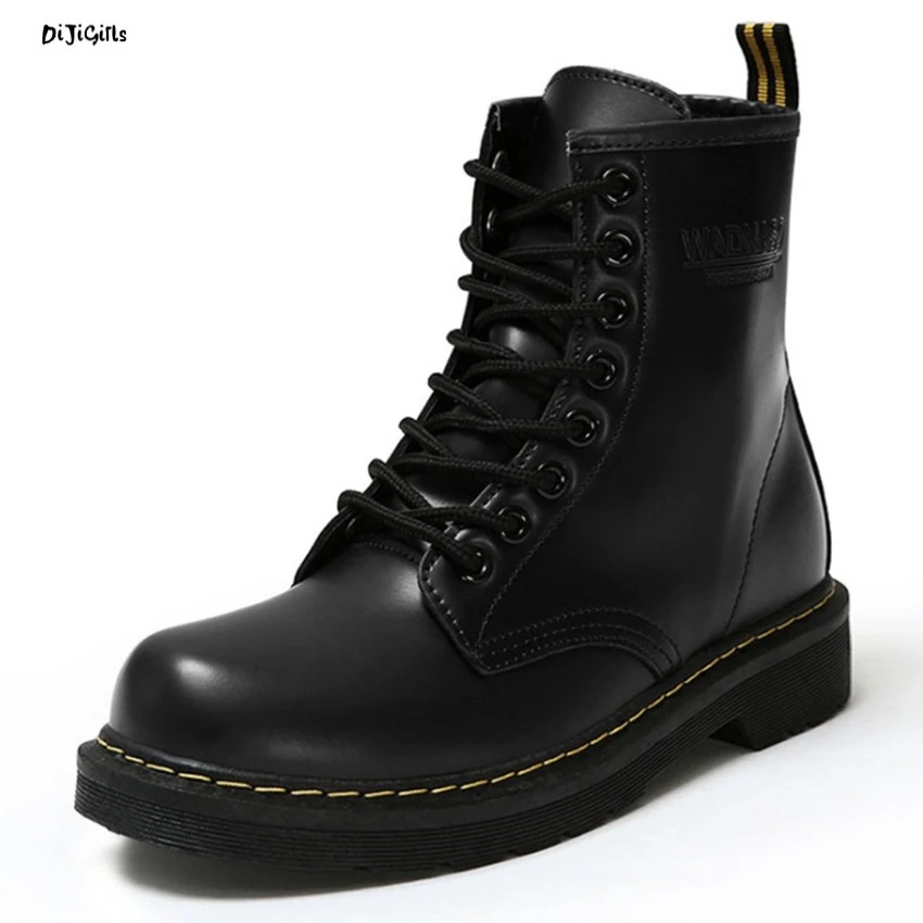 Women Fashion Ankle Boots Lace Up Plus Size Black Shoes