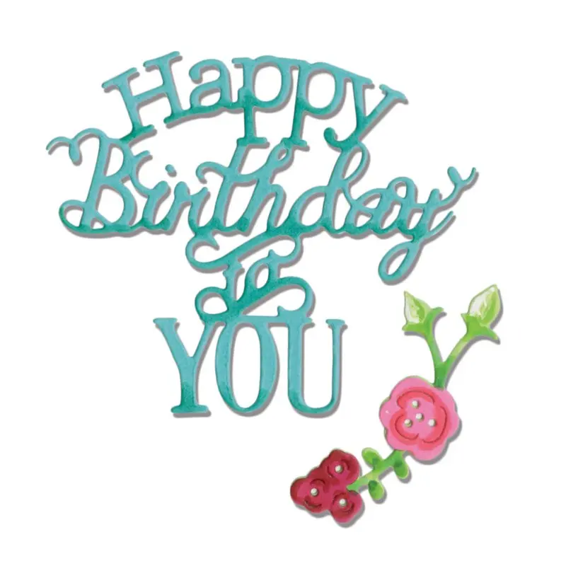 

HAPPY BIRTHDAY TO YOU Letter DIY Metal Cutting Dies Scrapbooking Paper Embossing Album Photo Card Making Decorative Crafts