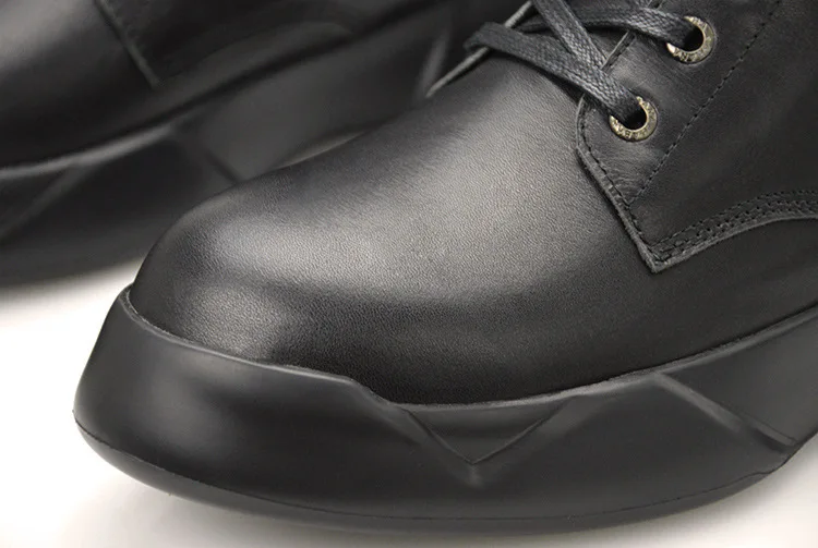 Зимние байкерские ботинки на шнуровке в стиле панк на молнии из натуральной кожи, Мужская обувь в британском стиле с высоким берцем, большие размеры 38-44