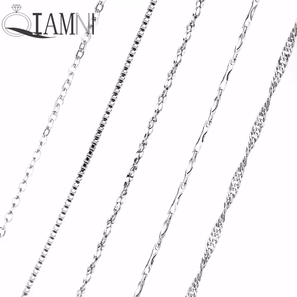 

QIAMNI 925 Sterling Silver Snake Chain Fashion DIY Jewelry Accessories Chokers Necklace Women Girls Charm Christmas Jewelry