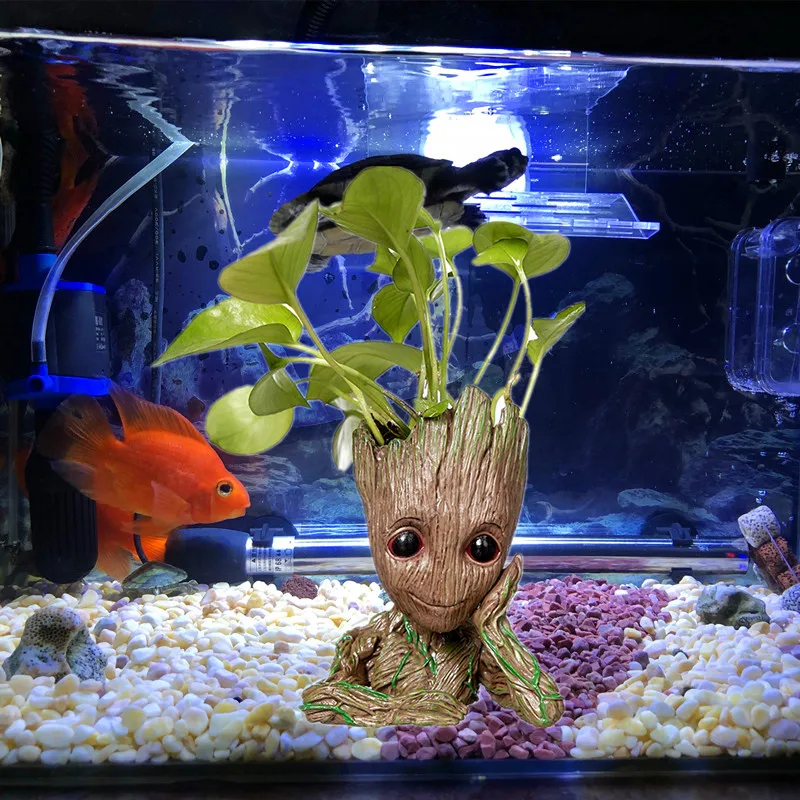 Aquarium Decoration Guardians Galaxy | Figures Gardens Galaxy Groot Aquarium Decor - Flower Pots & Planters - Aliexpress