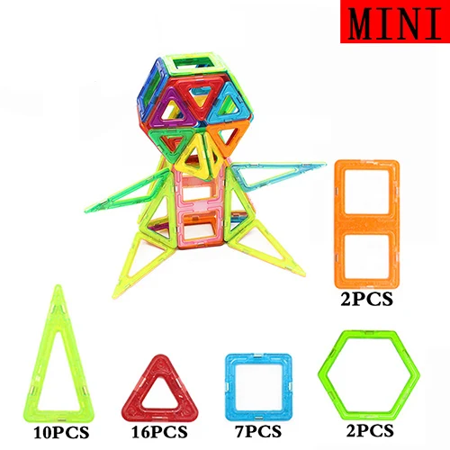 16-45 шт. мини размер Магнитный конструктор Набор для строительства модель и строительные игрушки магниты магнитные блоки Развивающие игрушки для детей - Цвет: Светло-желтый