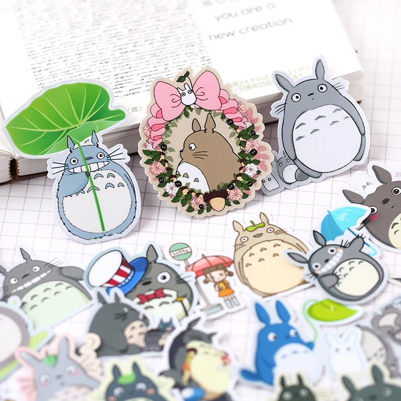 

35pcs/pack Cute animal totoro hand account sticker Decorative Sticker DIY Diary Scrapbooking Index Seal Stickers