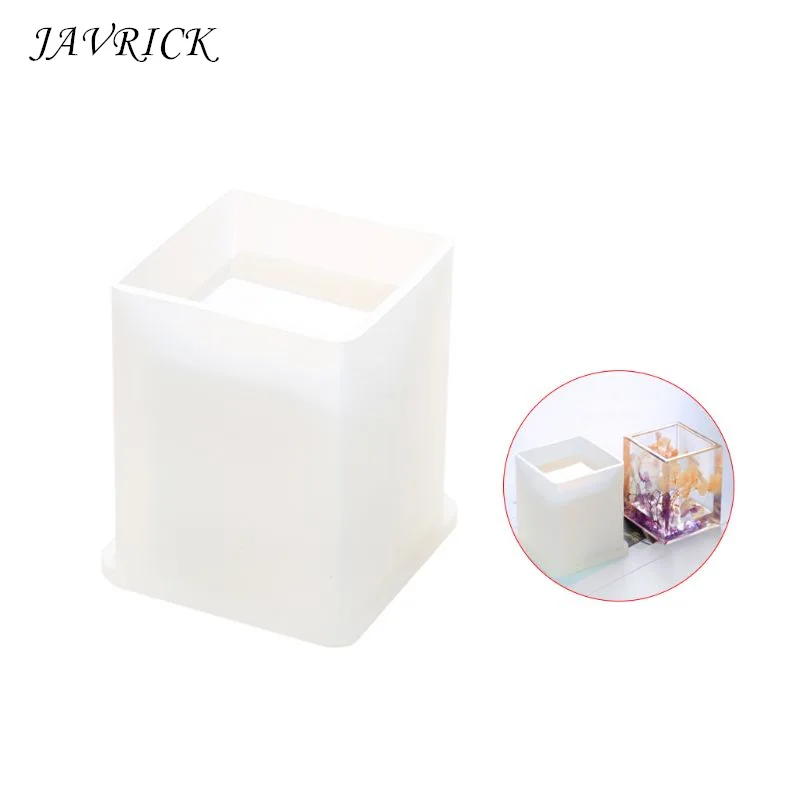 

Silicone Mold Epoxy Resin DIY Pen Container Organizer Square Round Storage Holder Silica Molds Crafts Jewelry Making Charms