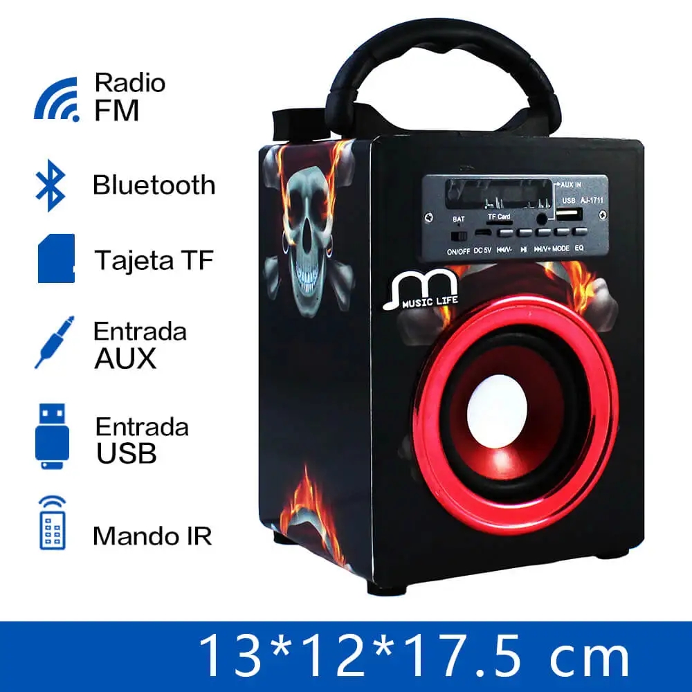 

Bluetooth Speaker Portable Remote Wireless USB TF Card Rechargeable with FM Radio MP3 Pantalla BBQ Party