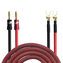 High-Fidelity-Lautsprecher Kabel mit Bananen Stecker zu Spaten Stecker für Home Theater Verstärker Audio Kabel Vergoldet OFC