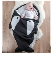2015 New Ins Autumn Winter Thick Newborn Shark Envelope Blanket Baby Paded Sleeping Bags Sleepsacks in Stroller Fleabag 0-12M