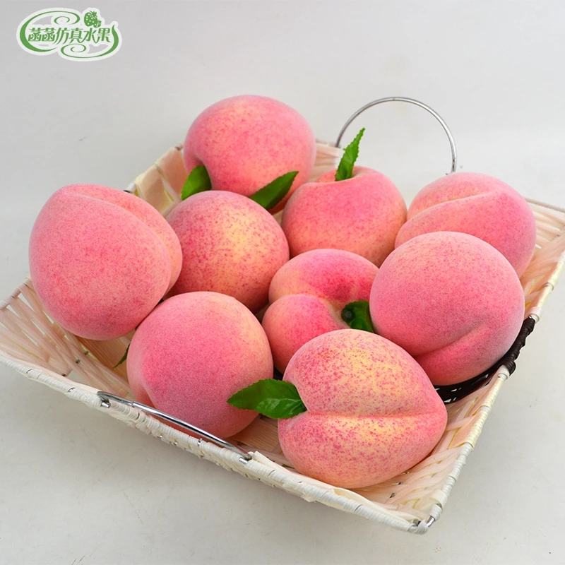 Pack of 3 Artificial Peach Fake Fruit for Display 