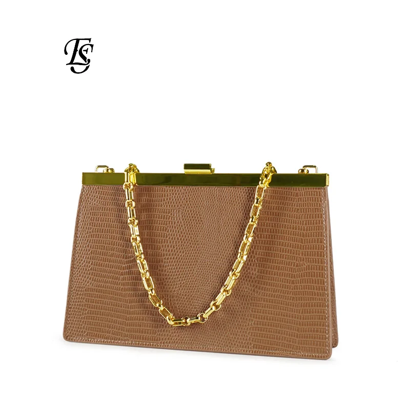 

Lizard pattern metal buckle chain small square bag 2019 new fashion single shoulder Messenger bag black brown rose red