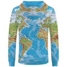 KYKU  World Map Sweatshirts Earth Sweat