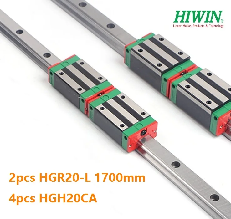 

2pcs 100% Original New Hiwin HGR20 -L 1700mm linear guide/rail + 4pcs HGH20CA linear narrow blocks for CNC router