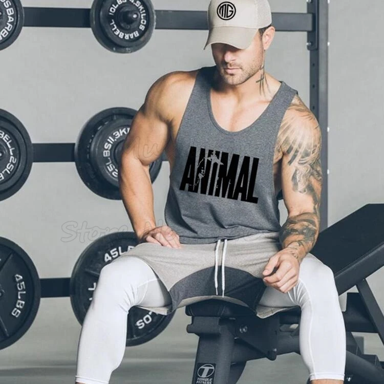 

Brand clothing Fitness Tank Tops Men Stringer Singlet Letters Printed Bodybuilding Muscle Shirt Workout Vest gyms Undershirt