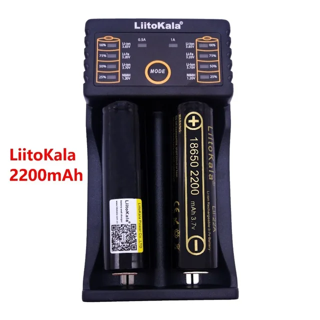 Зарядное устройство Liitokala для аккумулятора и 2 unids hk lii-202 18650 2200 mah аккумуляторная