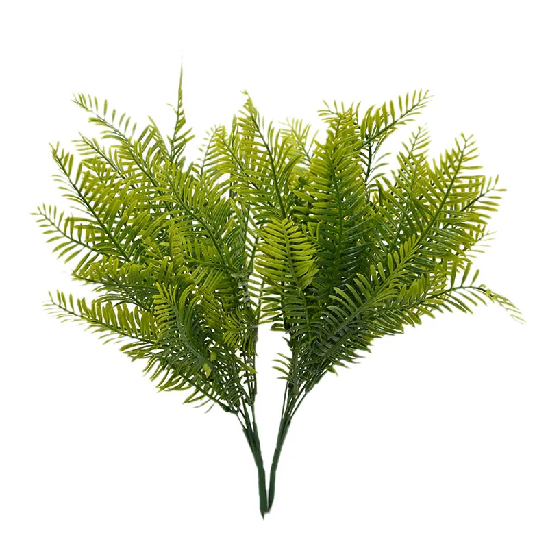 

35cm Green Plants Artificial Tree Branches Plastic Fern Leaf Bonsai Wedding Party Decoration Greenery Home Garden Fake Foliage