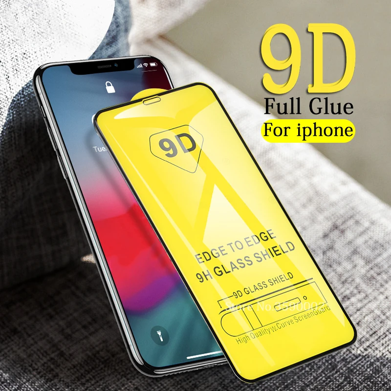 

9D Full Glue Cover Tempered Glass On The For iphone 6 plus X XR XS Max Screen Protector For iphone 7 8 plus Protective glas Film
