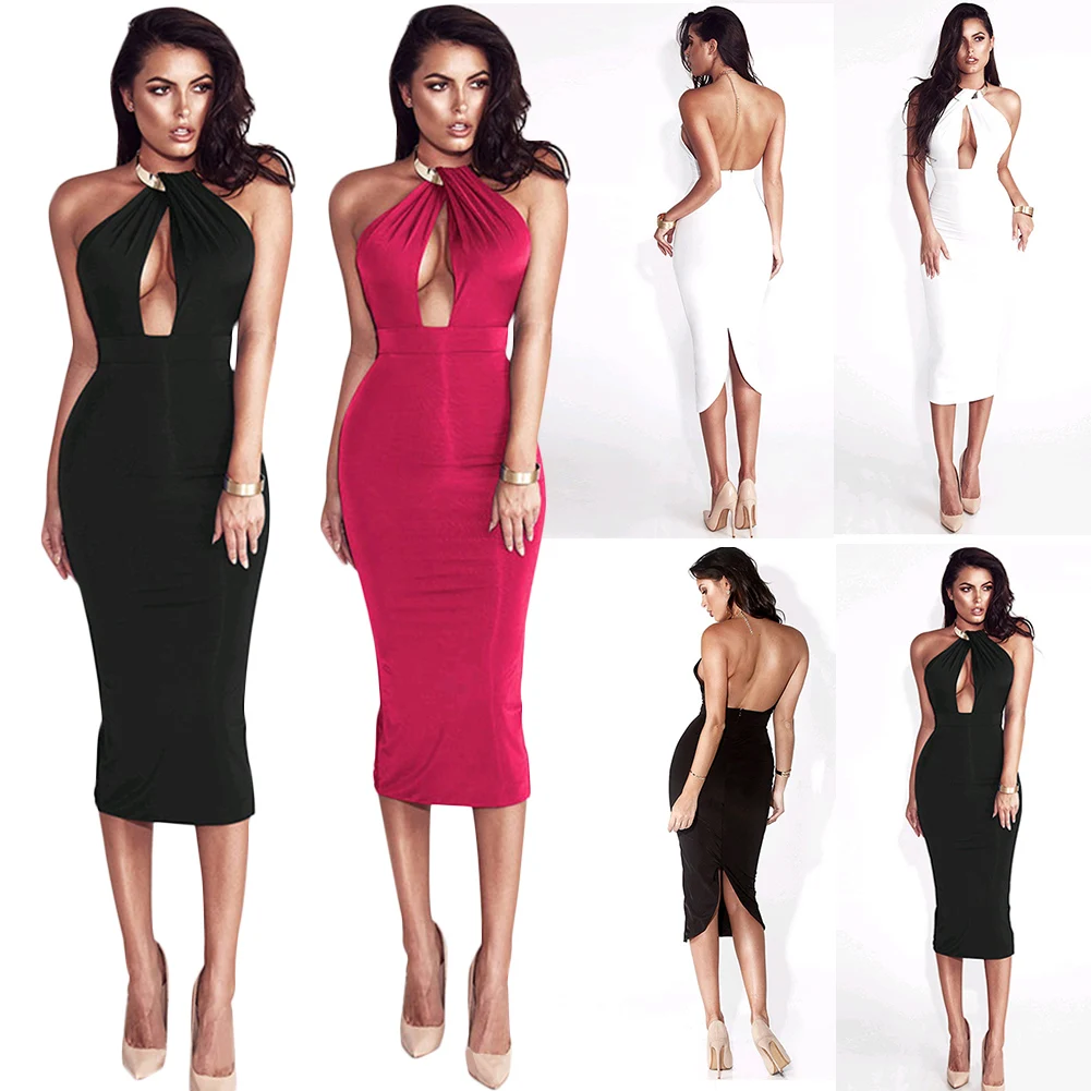 Для женщин колье вечерние длинные узкие ночной клуб выдалбливают Bodycon