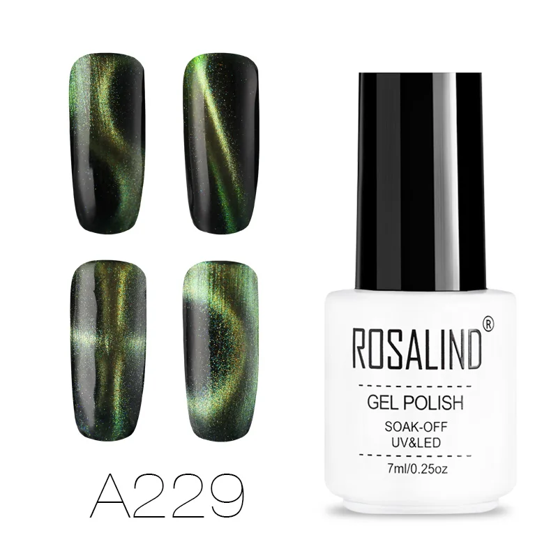 ROSALIND 4D кошачий глаз Гель-лак для ногтей vernis Полупостоянный УФ-лак для маникюрный гель для ногтей праймер верхнее покрытие Гель-лак - Цвет: RCA229