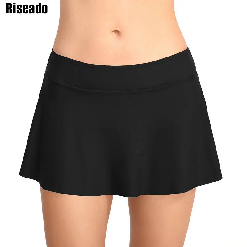 

Riseado Sexy Skirted Bikinis Bottom Swimwear Women Sexy Swimsuit Solid 2019 New Sexy Bathing Suits Beachwear