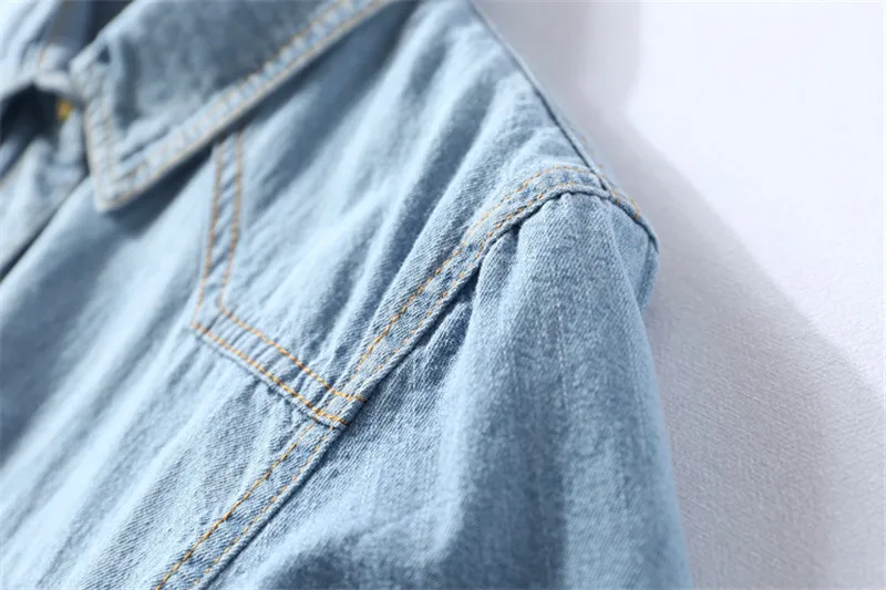 Весенняя Модная стильная женская одежда джинсовая рубашка, блузка с длинными рукавами женские повседневные винтажные синие джинсы рубашка Camisa