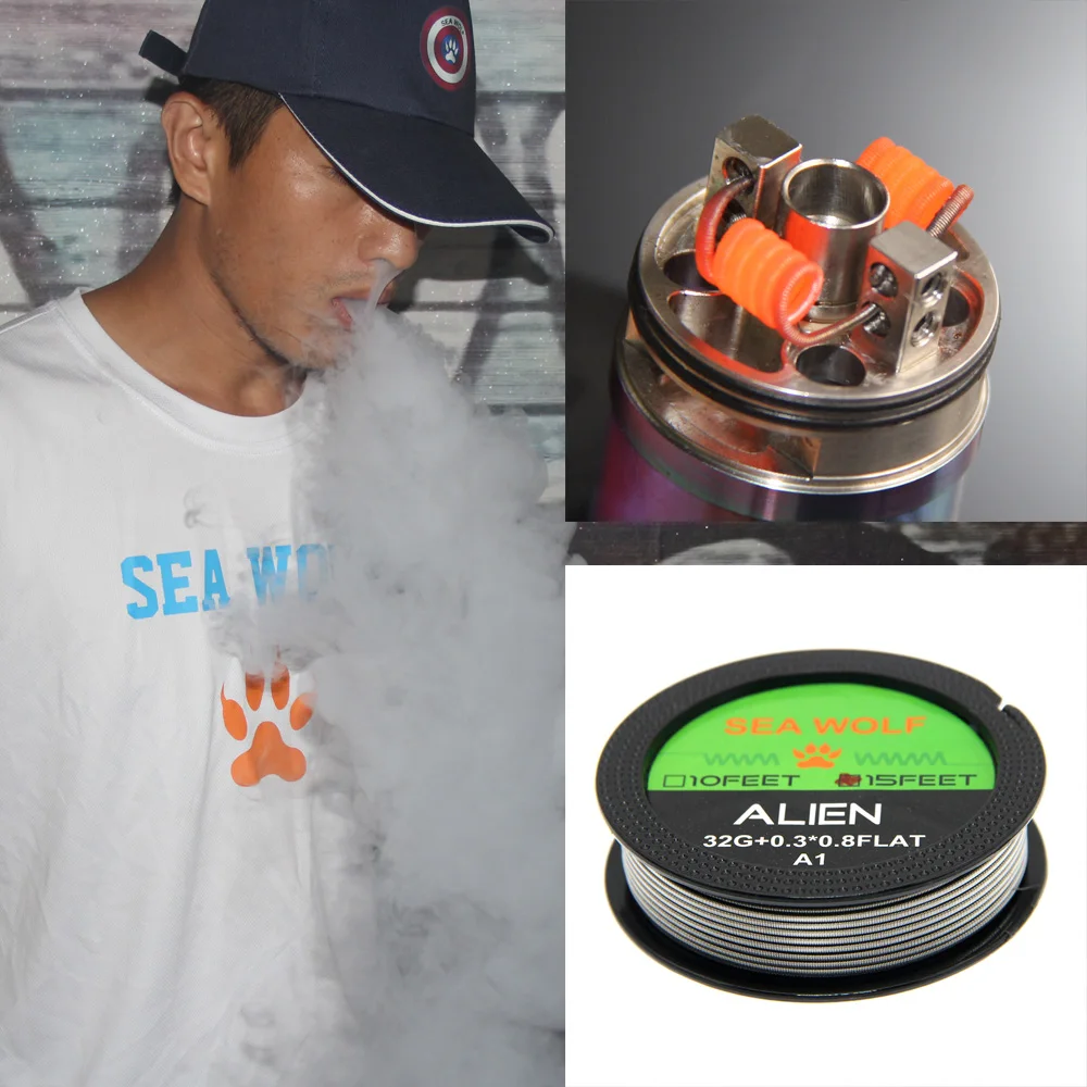 Нагревательная проволока SEA WOLF Alien Fused Clapton вапорайзер сделай сам 15 футов/катушка A1