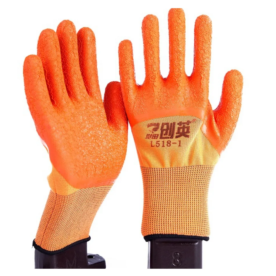 

1 Pair Working Gloves Men Women Anti-cut Cut prevention Wear Resistant Emulsion Nylon knitting Safety Protective Garden Sports