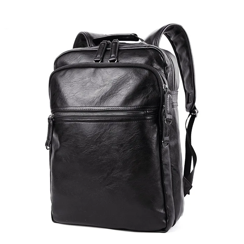 

Designer Solid Color Casual Backpack Men Laptop Bag Fashion Plain Zipper Travel Bag Fashion Business School Bag