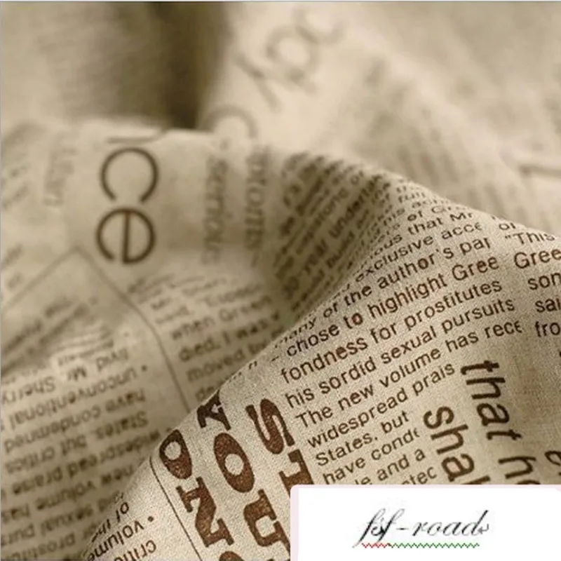 

100*150cm English letter printed cotton and linen fabric by meter DIY sofa tablecloth curtain background cotton fabric