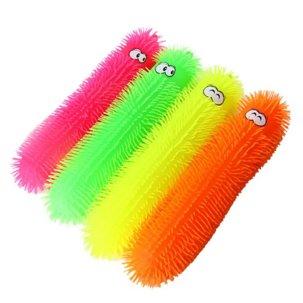 Игрушечная гусеница-светильник, растягивающаяся, с петлей для подвешивания, стресс, тревога, редуктор, креативные вентиляционные игрушки - Цвет: Orange