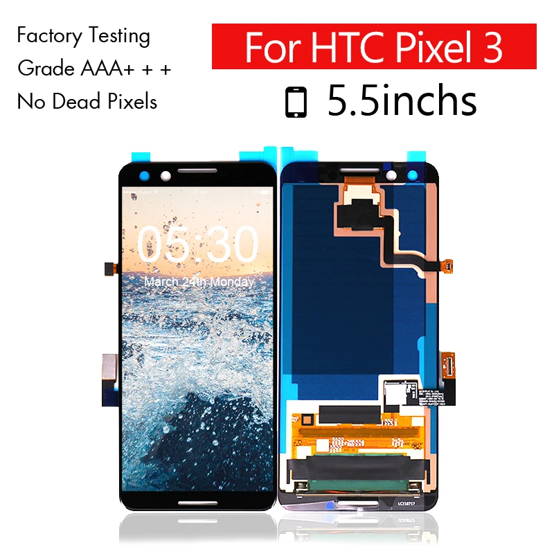 10pcs/lots For HTC Google Pixel 3 LCD Display Screen Touch Panel Screen Digitizer Assembly For HTC Google Pixel 3 Display Repair