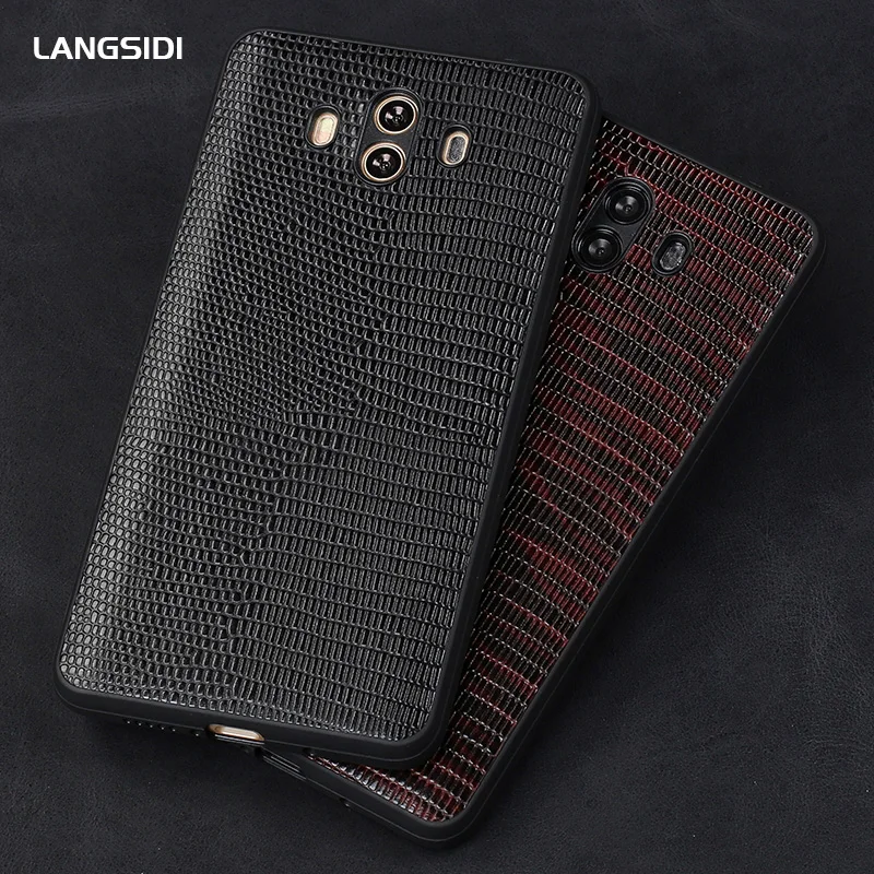 

Genuine leather phone case For Huawei Mate 9 10 Pro Lizard texture Soft shell all-inclusive For Honor V9 V10 Nova 2S P10 cover