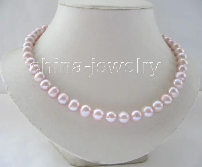 

FREE SHIPPING HOT sell new Style >>>>Beautiful 10mm purple round freshwater pearl necklace
