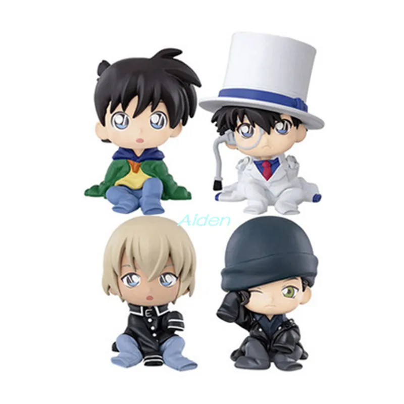 

Detective Conan 4Pcs/set Q Version Sitting Position Kudou Shinichi PVC Action Figure Collectible Model Toy Birthday Gift Z760
