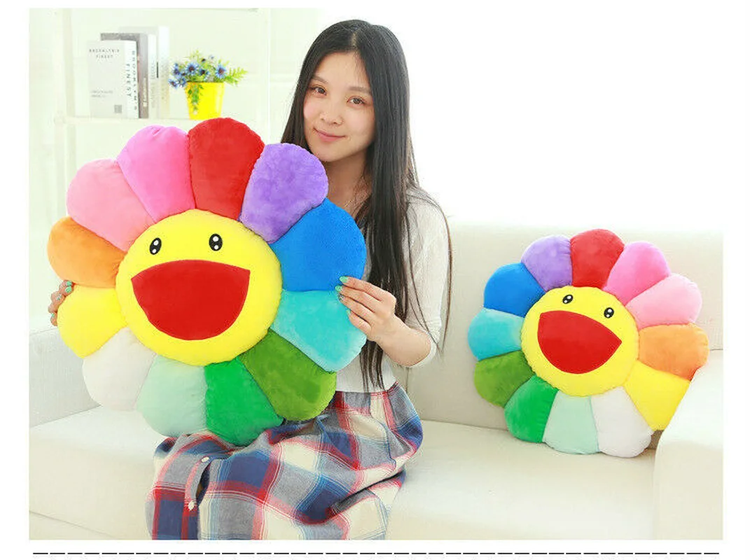 

Newly Plush Sofa Cushion Murakami Sunflower Car Pillow Xmas Gifts 40cm
