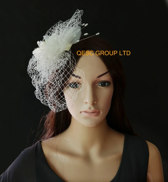 Ivory Veiling fascinator Bridal fascinator Wedding fascinator hair