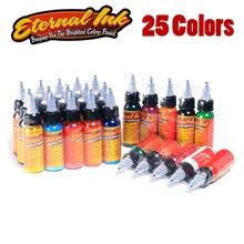 Рисунок татуировки краска 30 мл чернила для перманентного татуажа цветное покрытие бровей Тату краситель набор роспись по телу краска 25 шт./компл