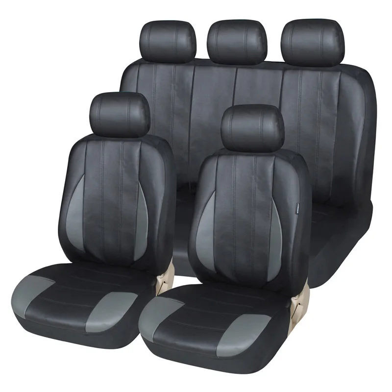 11pcs Classic Man PU Leather Car Seat Cover Universal Fit SUV Vehicles Car Seat Covers Interior