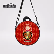 Милая Детская сумка-мессенджер с принтом матрешки, сумки через плечо для школьников, круглые мини-сумки Rugtas