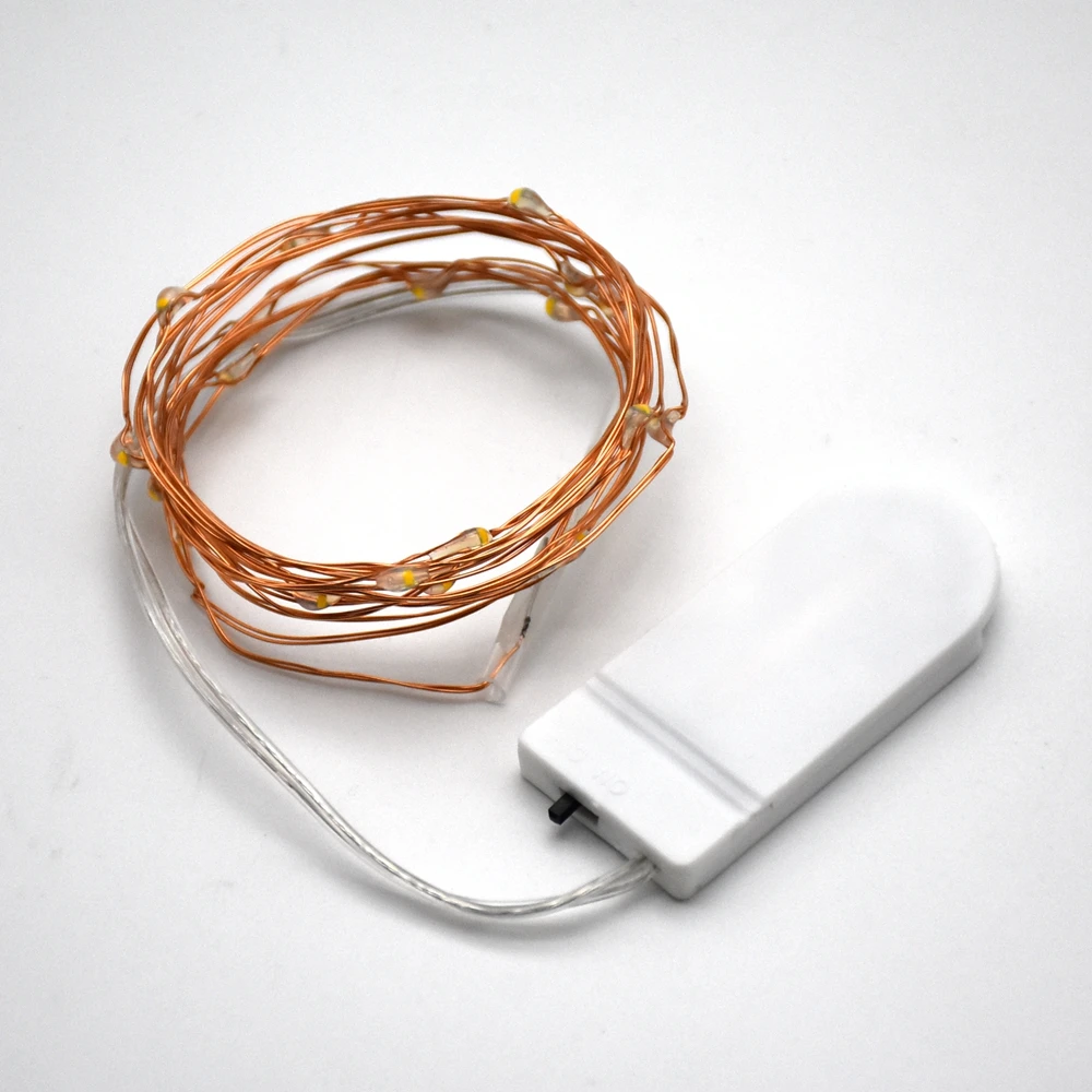

2M 20 LED Battery Operated LED Copper Wire String Lights for Xmas Garland Party Wedding Decoration Christmas Fairy Lights