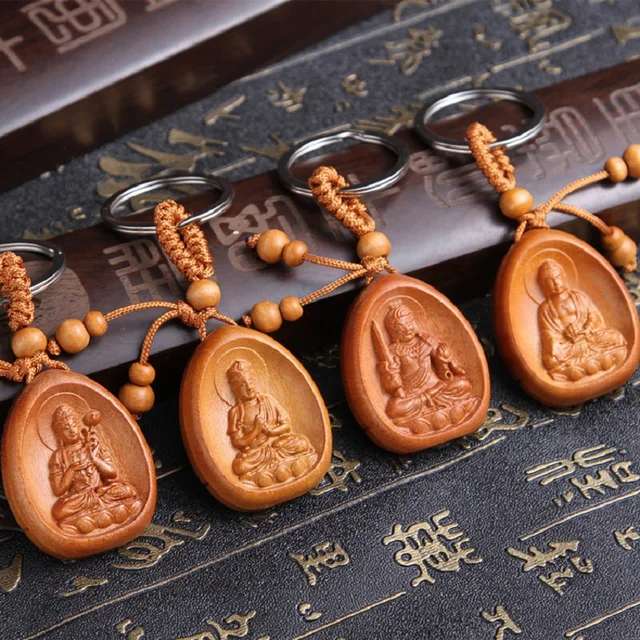 10pcs Lot Peach Wood Carved Lucky Buddha Bag Purse Pendant Keychain 10pcs Lot Peach Wood Carved Lucky Buddha Bag Purse Pendant Keychain Car Keys Chain Ornaments