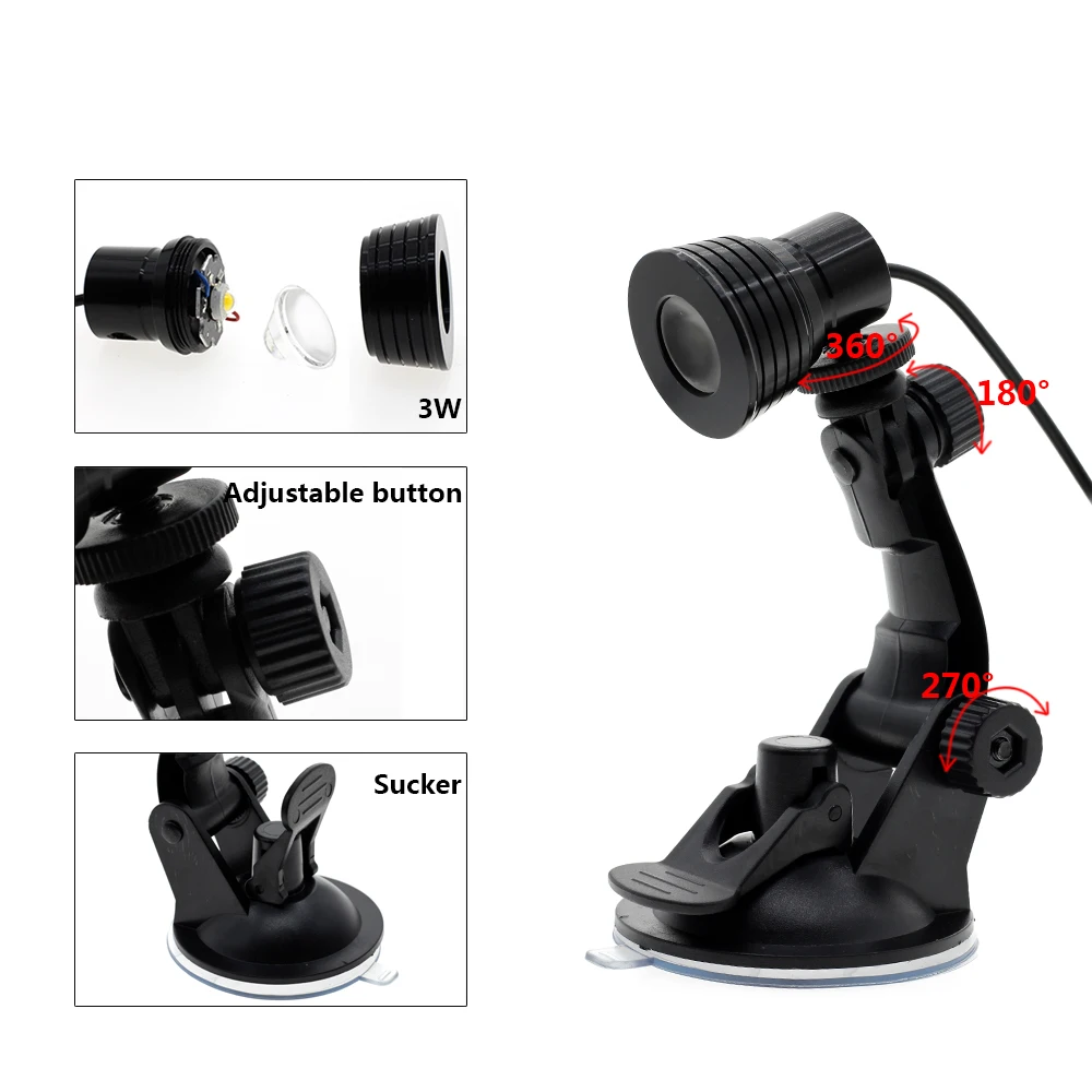  LED Book Light with Mini Sucker Flexible Adjustable Portable Desk Lamp Foldable USB Desktop Light f - 33049323627