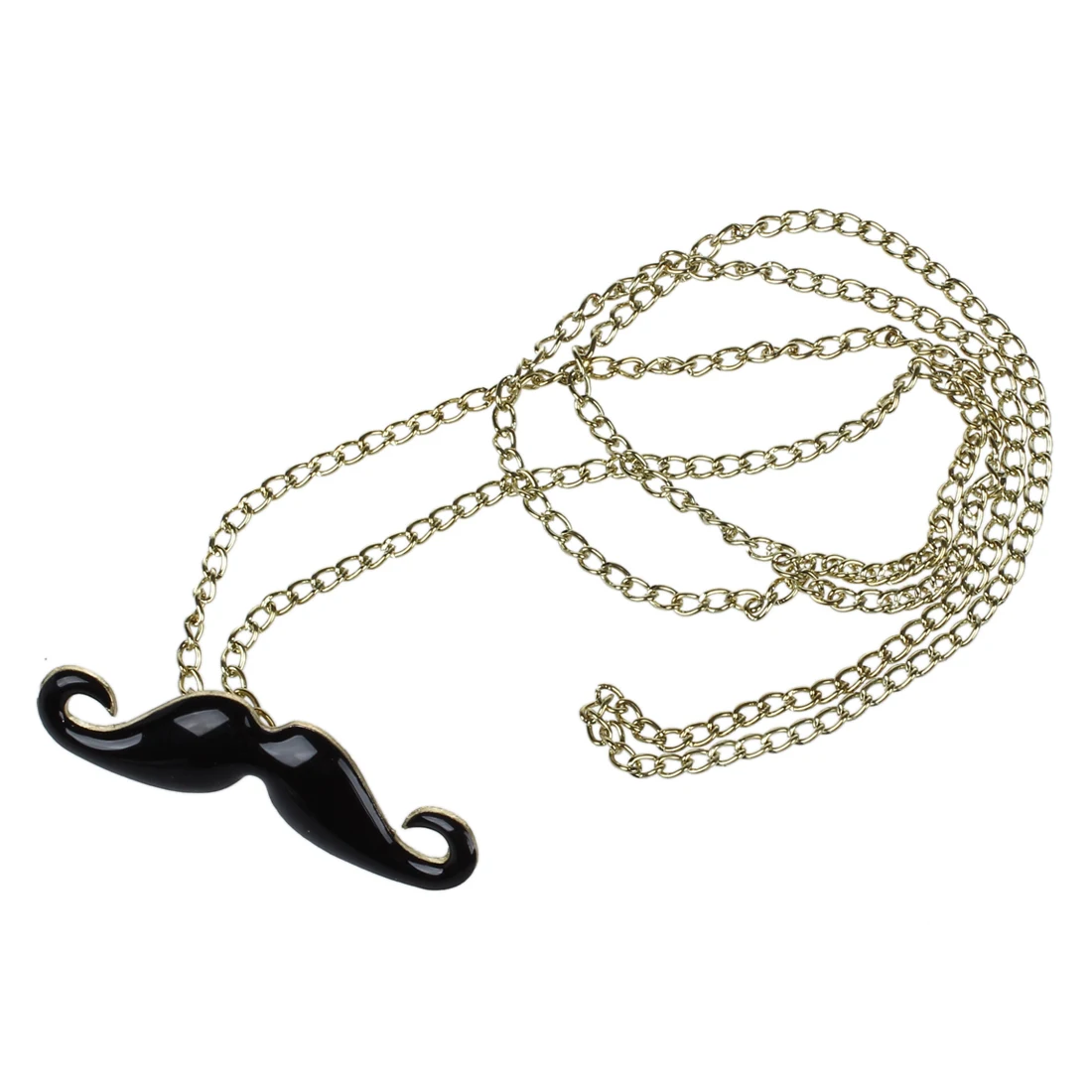 

SODIAL(R) Retro Handlebar Mustache Necklace Hipster Beard Vintage Statement Pendant - Black