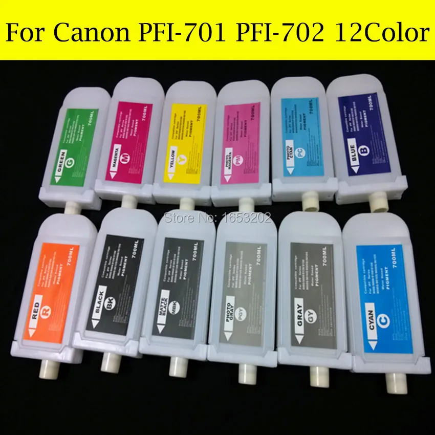 Canon PFI-701 PFI-702 12 Color 700ML 3