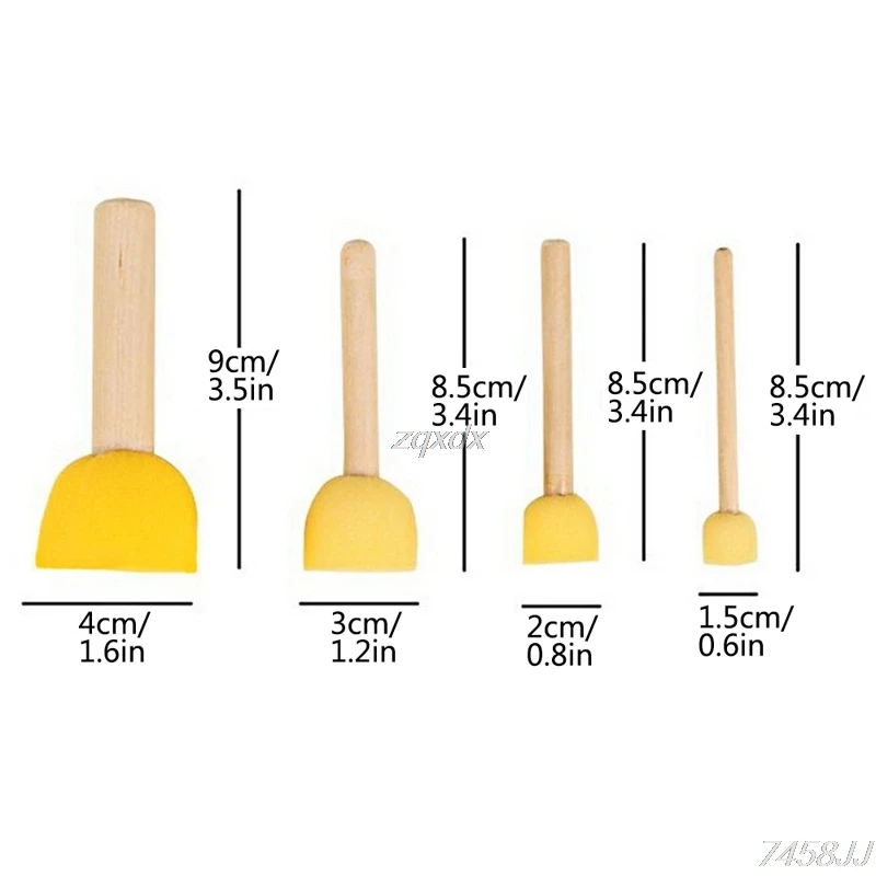 Круглая губка кисть с деревянной ручкой Искусство граффити живопись инструмент игрушка для детей 5 шт. Прямая поставка