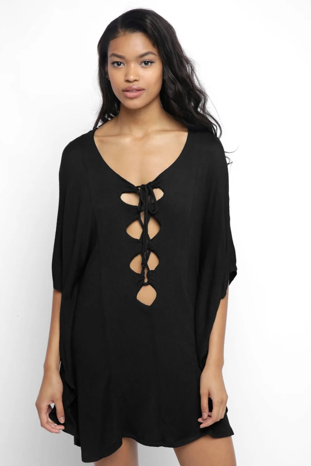 Black-Lace-up-Tie-Hollow-out-Poncho-Cover-up-LC420037-2-4
