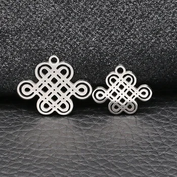 

10pcs Stainless Steel Silver Chinese Knot Pendants Jewelry Accessories Charms DIY Bracelet Necklace Earrings making
