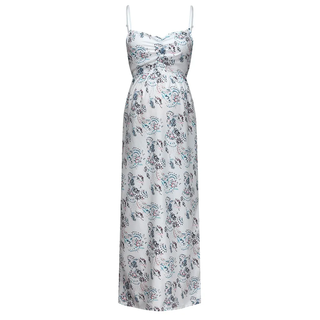 

hot sale Women Sleeveless Sling Pregnant Maternity Ropa Embarazada Pregnant Summer Mother Clothes Dress Floral Print Sundress